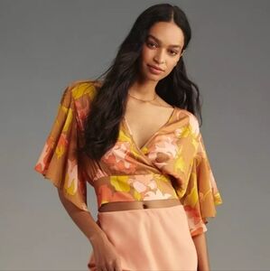 NWT Anthropology Gorgeous Vneck Floral blouse!  Retails $98